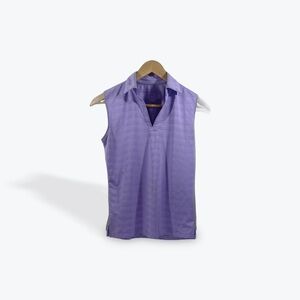 Lady Haagen Woman's Small Lavender Purple Sleeveless Striped Tank Golf Polo